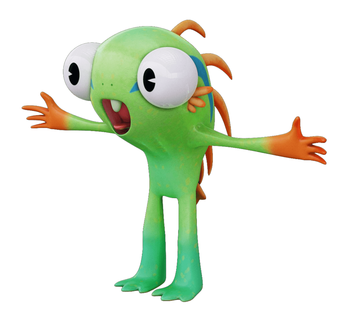 Adrenaline mascot with arms open